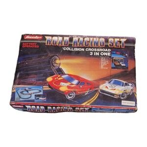VTG Speeder Road Racing Slot Car/Train Set Crossroad Collision READ DESCRIPTION